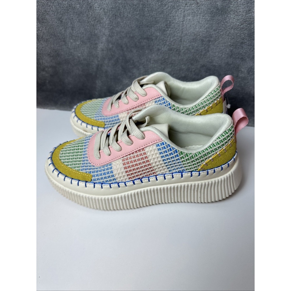 Nicole Miller New York Mixed Media Brita Platform Patch Sneaker Shoes NEW 7 - Picture 7 of 16